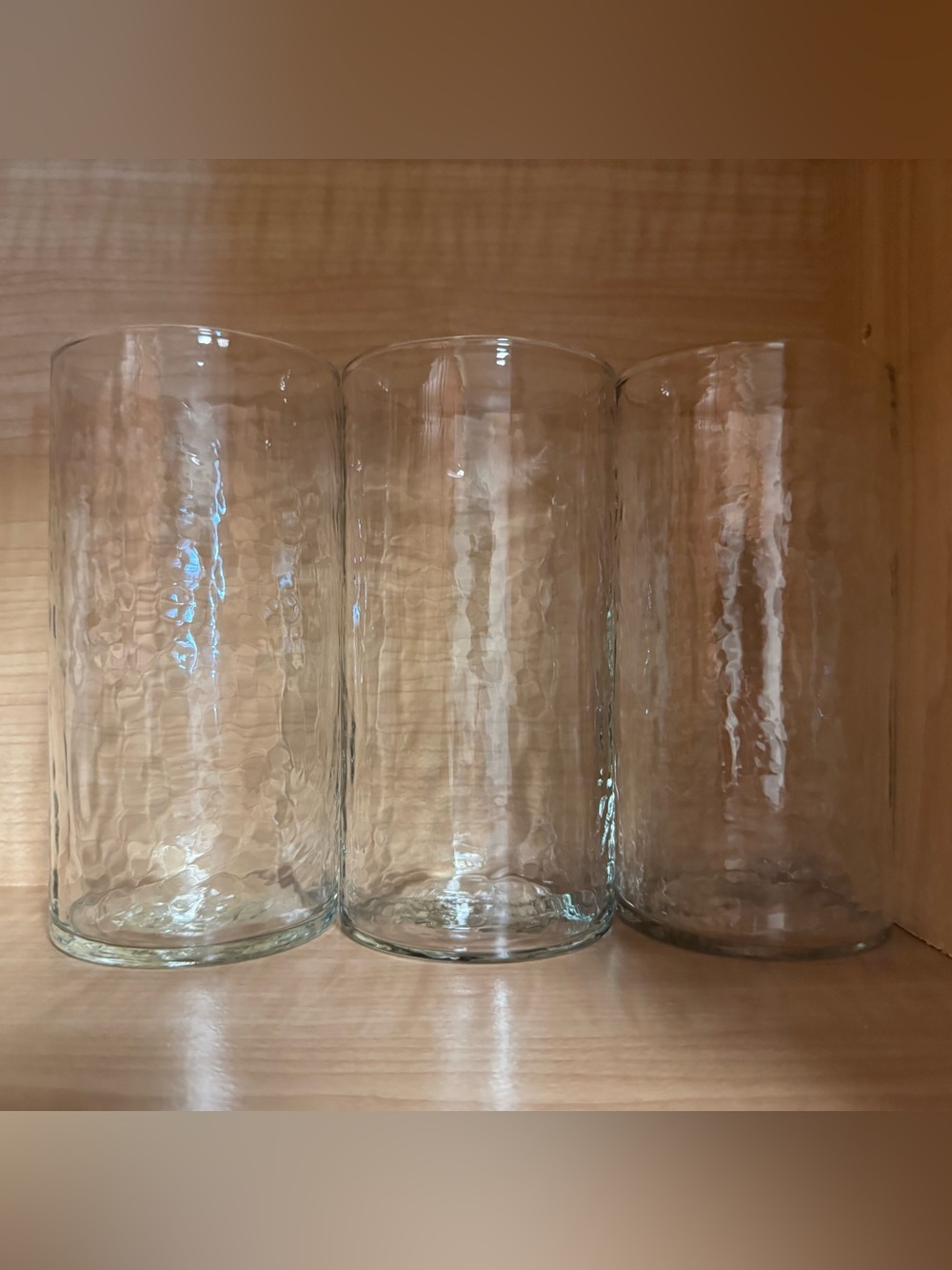 NWOT set of 3 Threshold Clear Textured Glass Tumblers